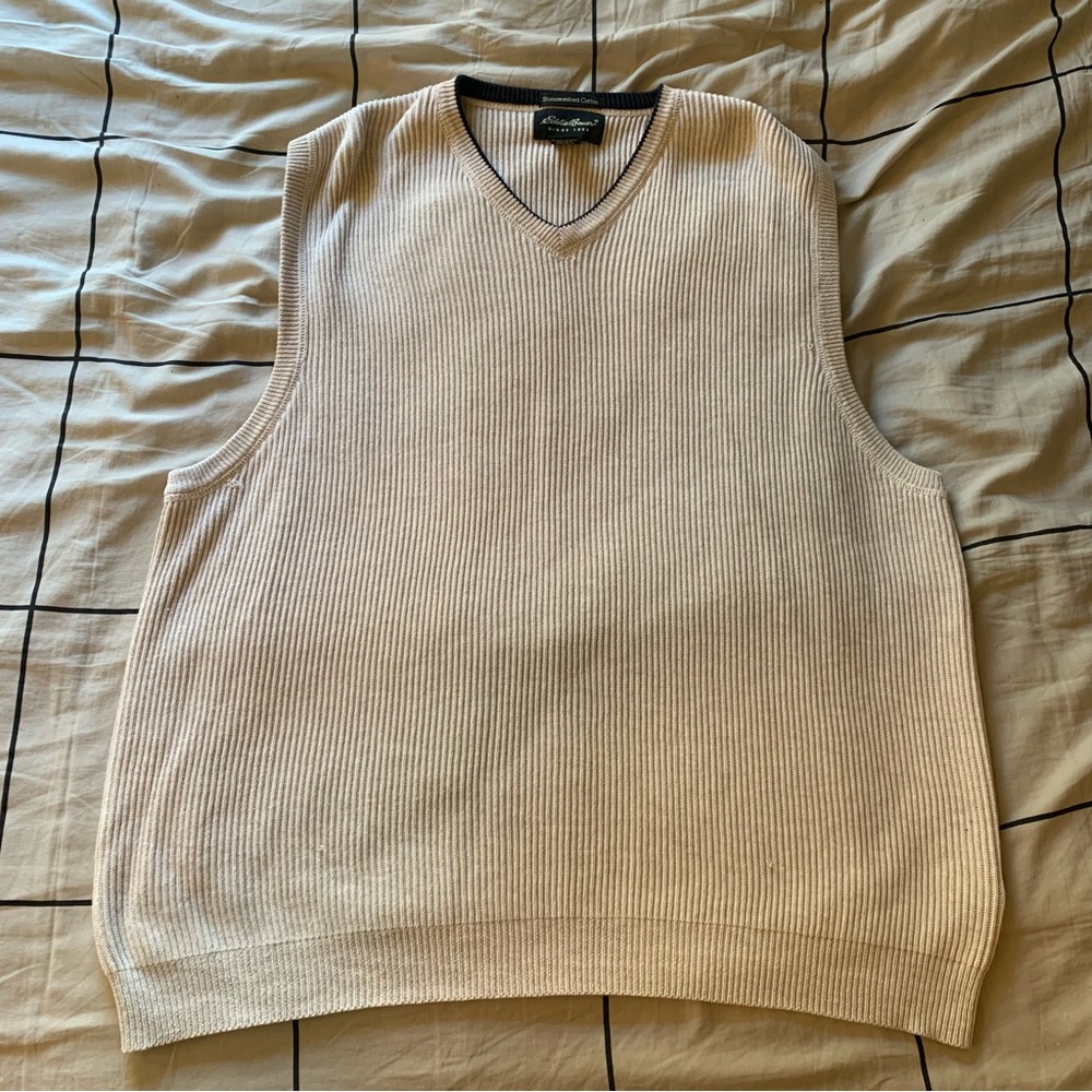 Eddie Bauer Stonewashed Cotton Knit Sweater Vest XL